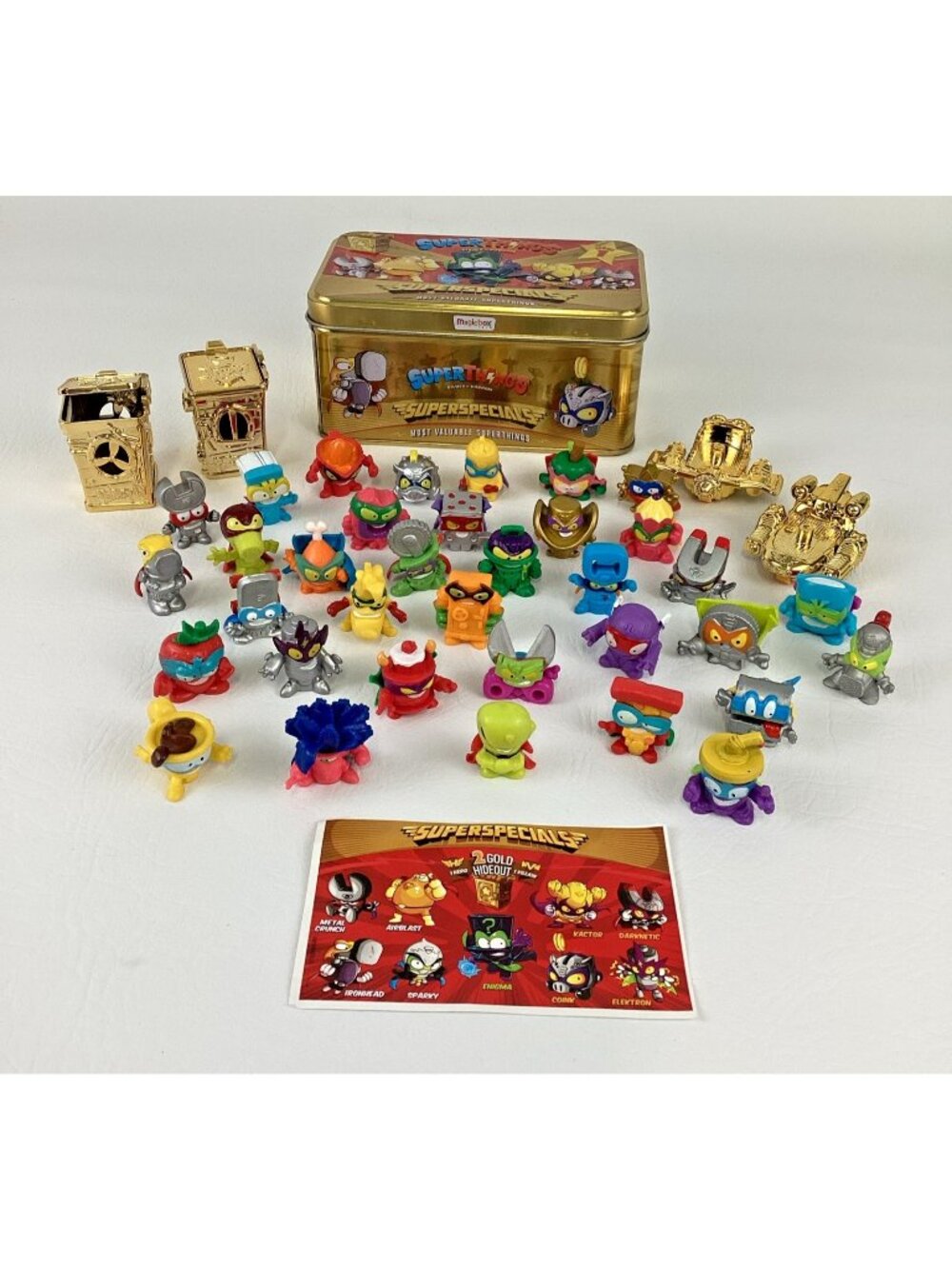 Super Things Series 1 Gold Collector Tin Rivals Of Kaboom Mini Figures Hideouts